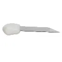 Tablecraft Stainless Steel Dough Cutter / Bench Scraper with White Handle, 6" x 4 1/2" 