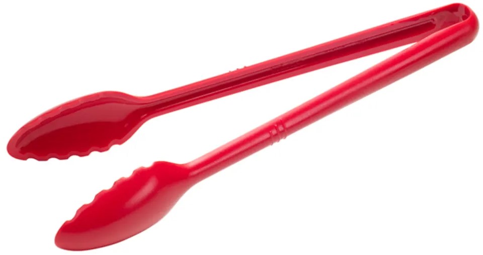 Winco Curv™ 12" Polycarbonate Serving Tongs, Red