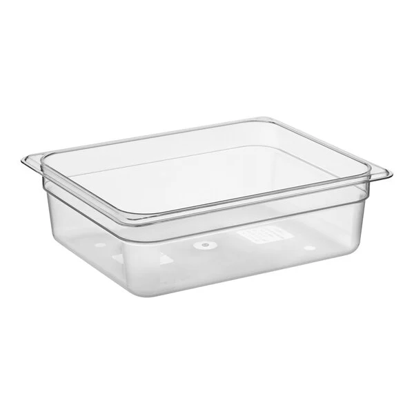 Food Pan, 1/2 size, 4" deep, Polycarbonate, Clear, NSF
