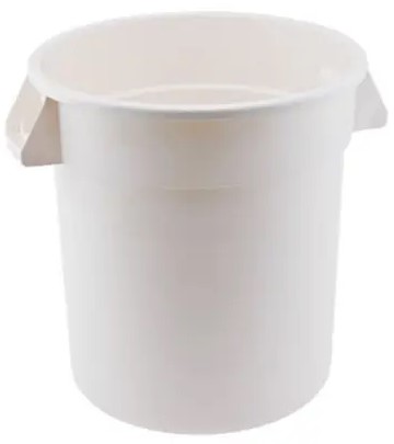 10 Gallon Round Trash Can, White