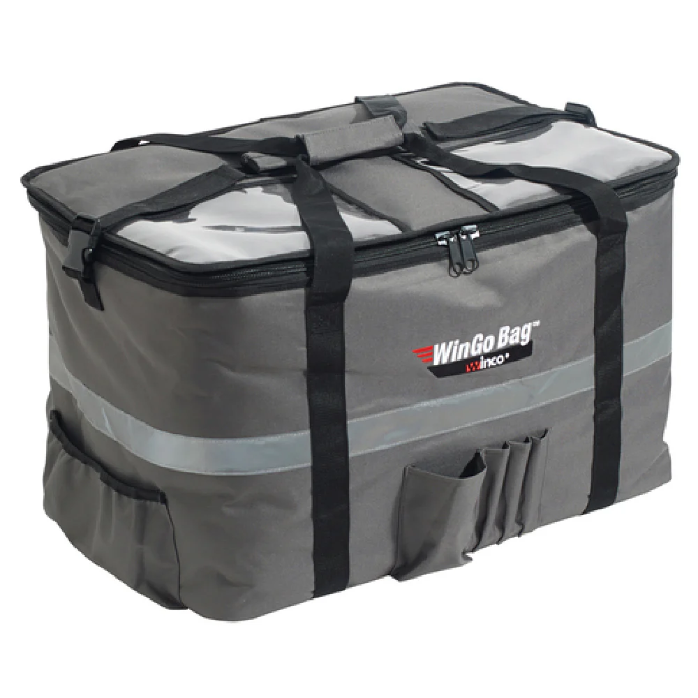 Large Gray Insulated Polyester Premium Catering Bag, 23" x 15" x 14"