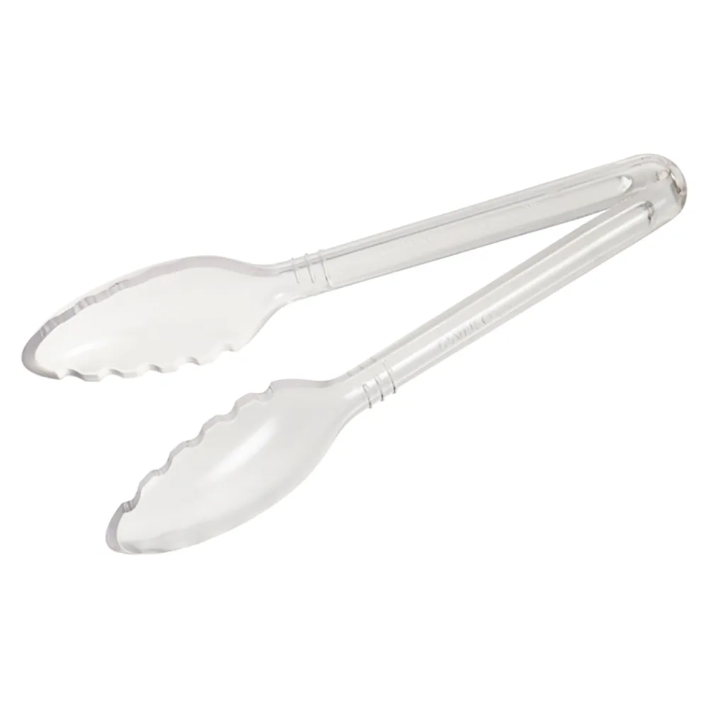 9"L Plastic Serving Tongs, Clear