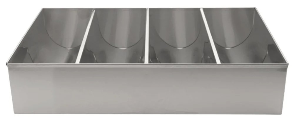 4 Compartment Cutlery Bin, Stainless