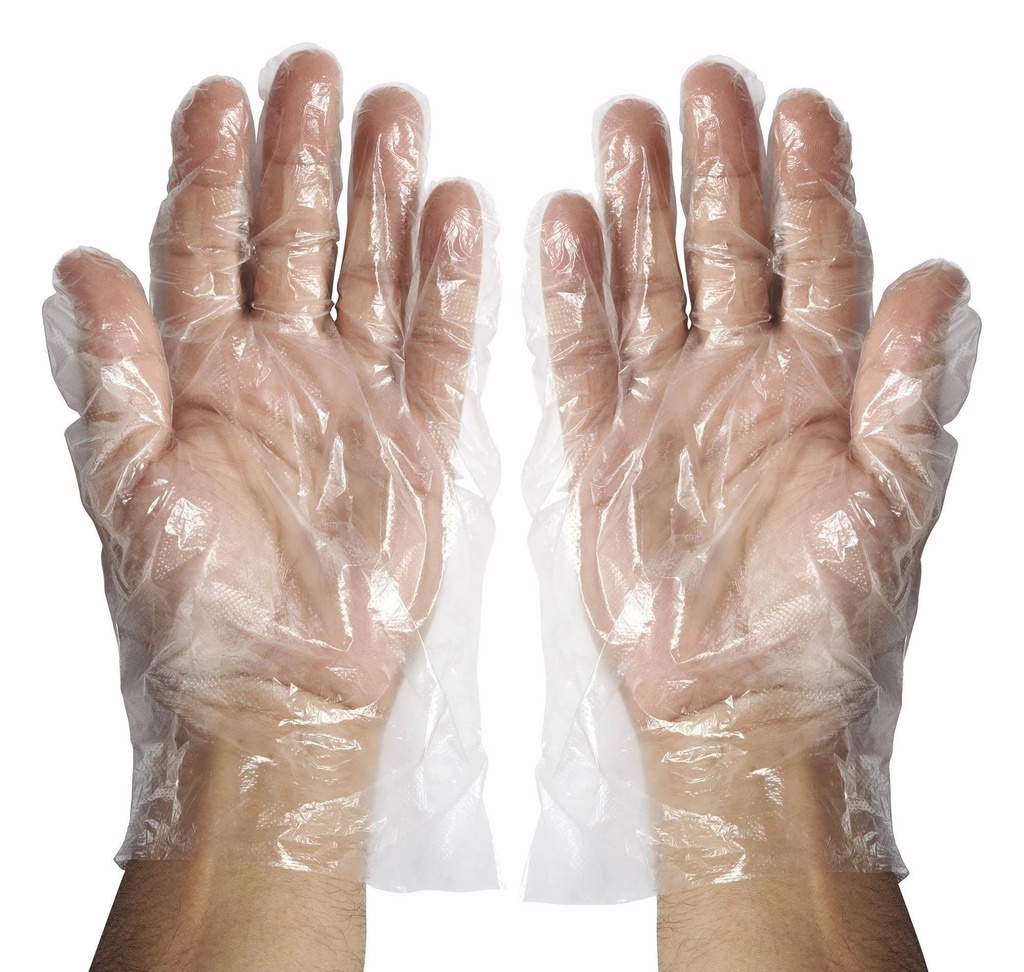 Disposable Textured Glove, Size Medium, Polyethylene