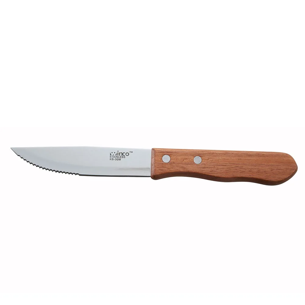 Jumbo Steak Knife w/ 5" Heavy Duty Blade & Wooden Handle