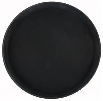 Black Round Fiberglass Tray 16"