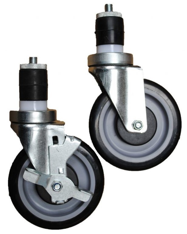 5" Caster 1-5/8" Insert, Polypropylene wheel with Brake
