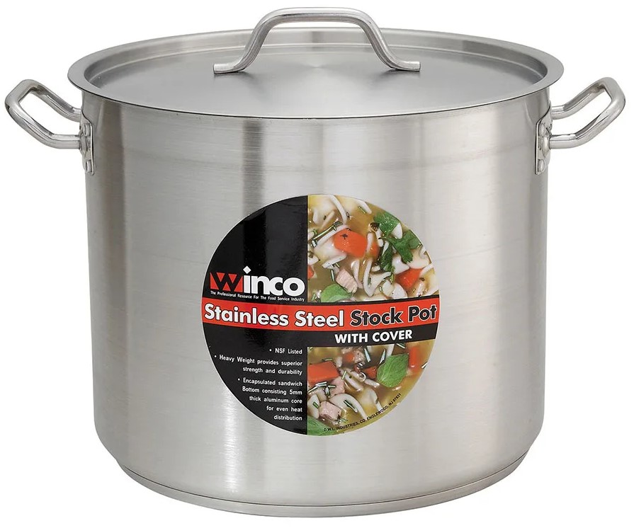 40-Qt Stainless Steel Stock Pot - Induction Ready