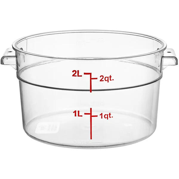 PC Round Storage Container, 2 QT