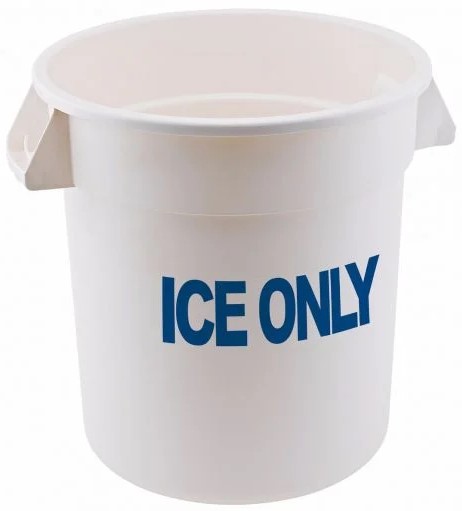 10 Gallon White Polyethylene ICE ONLY Container