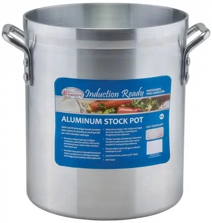 16 QT Aluminum Stock Pot with Stainless Steel Bottom, Induction Ready