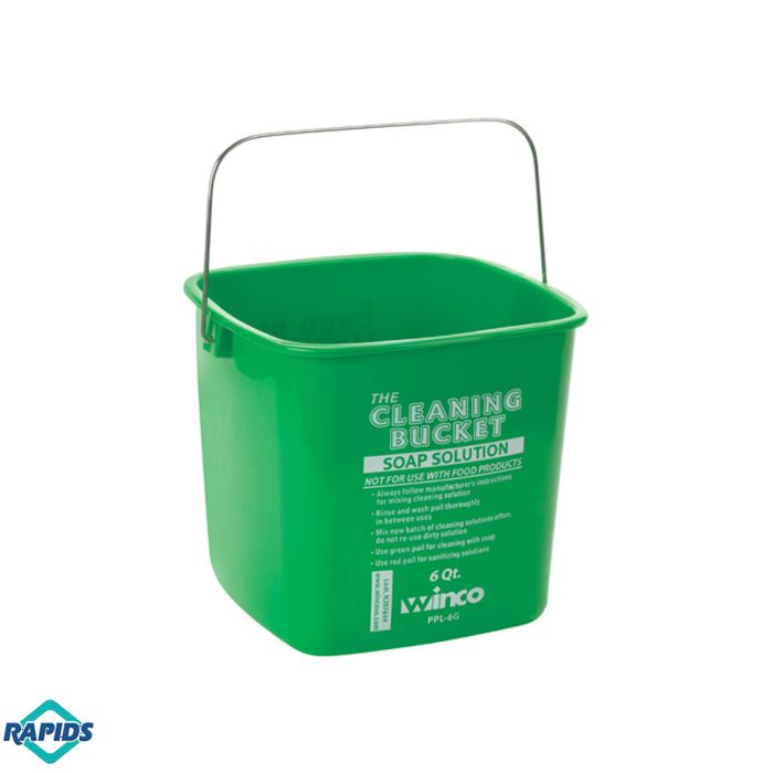 Plastic Cleaning Pails, 6 quart, Green