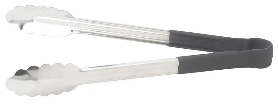 9" Heat Resistant Heavy-duty Utility Tongs, Black 