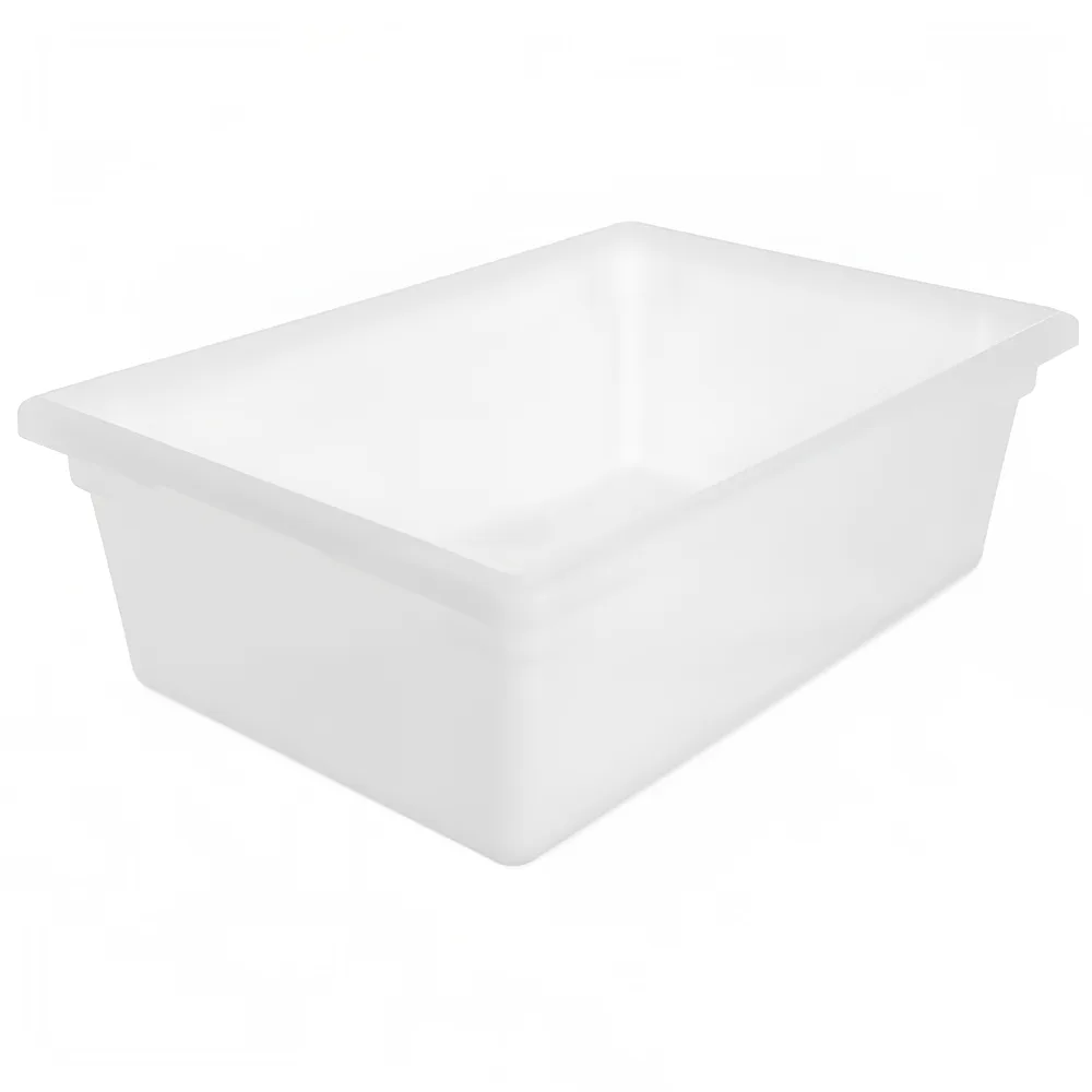 Food Storage Box, 18" x 12" x 6", stackable, polypropylene, white
