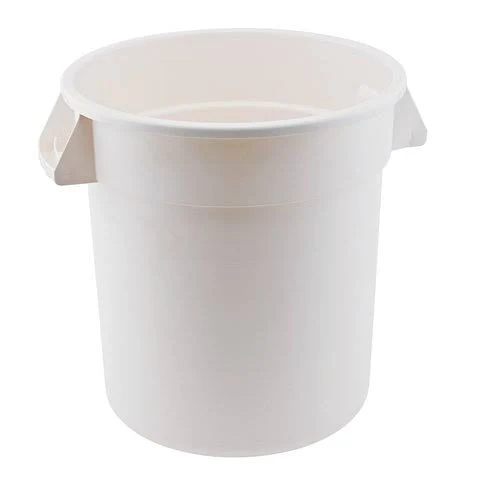 Heavy Duty White Polypropylene Container, 10 Gallons, White