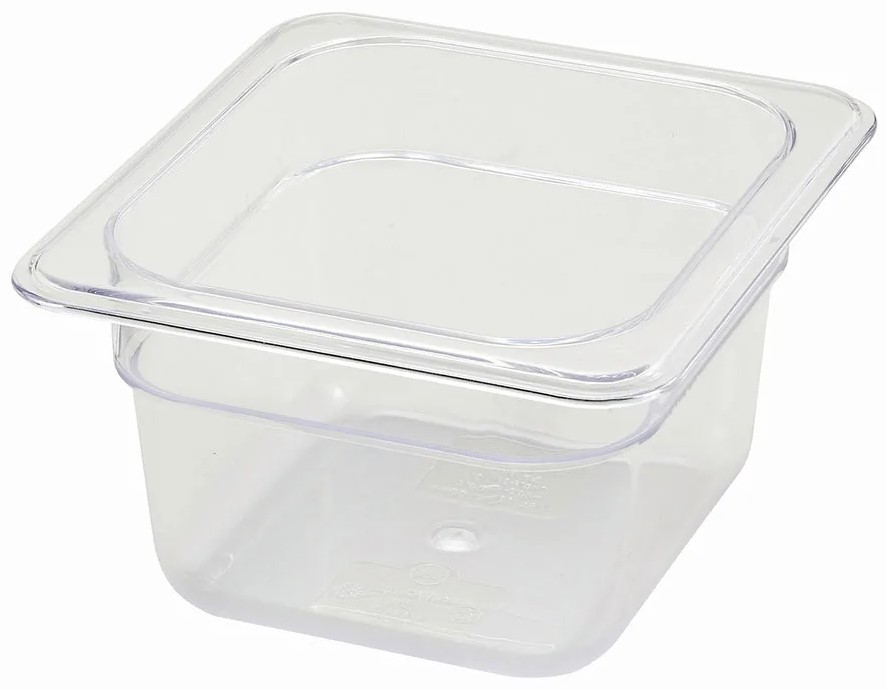 Winco Polycarbonate Food Pan, 1/6 Size, 4"