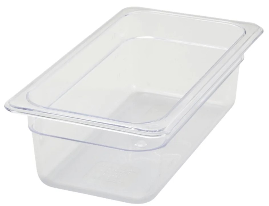Winco Polycarbonate Food Pan, 1/3 Size, 4" 