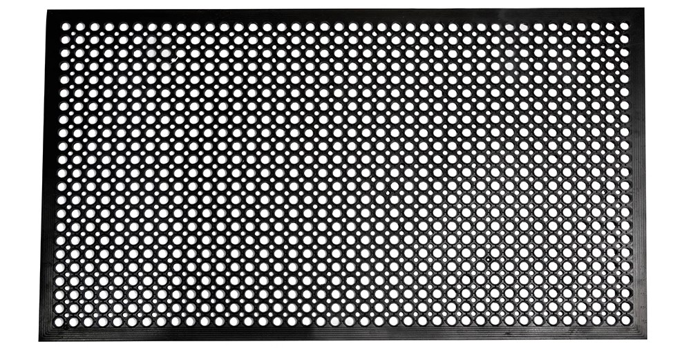 Anti-Fatigue Floor Mat w/ Beveled Edges, Rubber, 3 x 5 x 1/2-in, Black