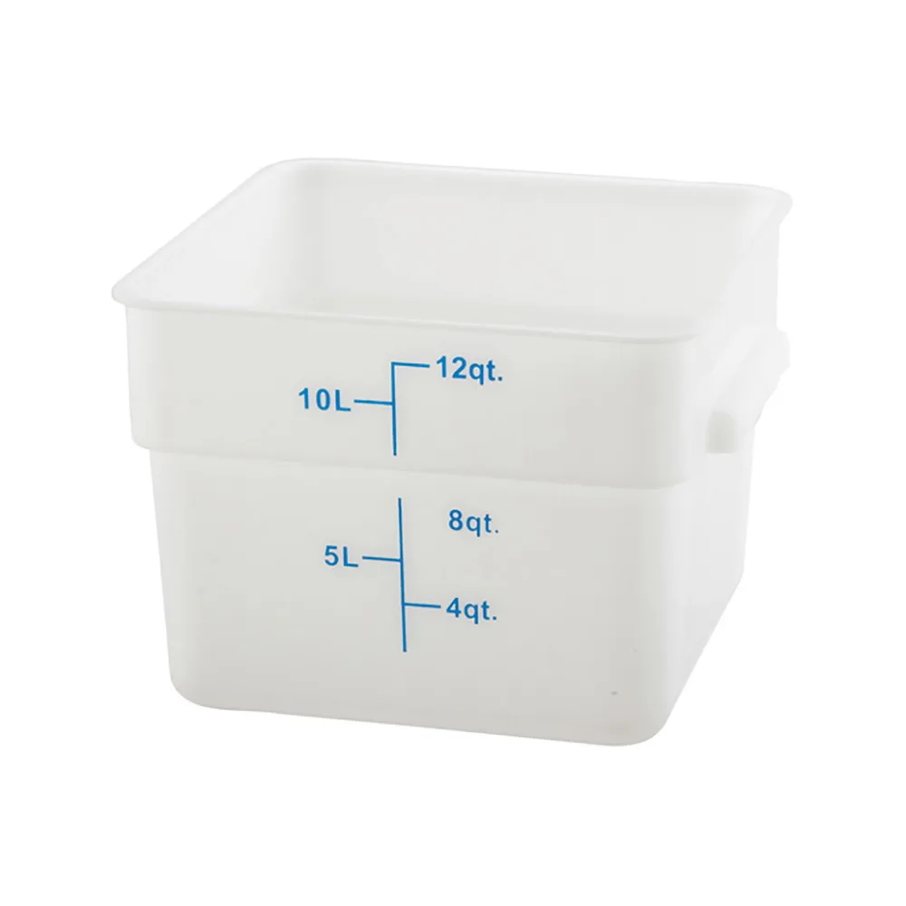 Square Storage Container, 12 Qt, White, Polyethylene