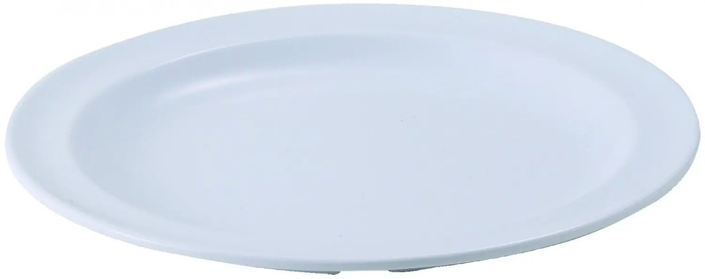 9" Dia, Round Melamine Plate, White