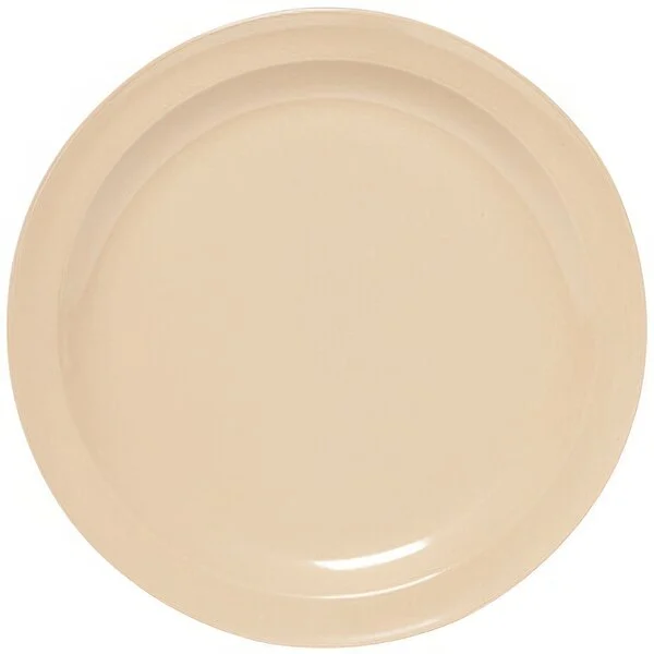 9" Dia, Round Melamine Plate, Tan