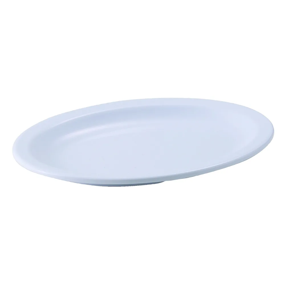 9-3/4" X 6-3/4", Oval Melamine Platter, Narrow Rim, White