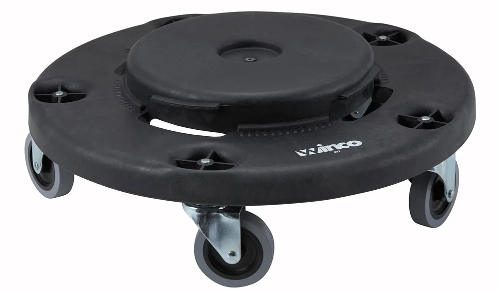 18" Dia x 6" H, Round Dolly, Black