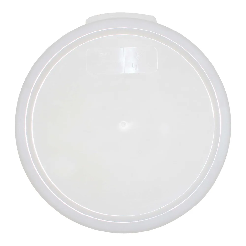 Cover, fits 6 QT or 8 QT Round Food Storage Container, White, Polypropylene, NSF