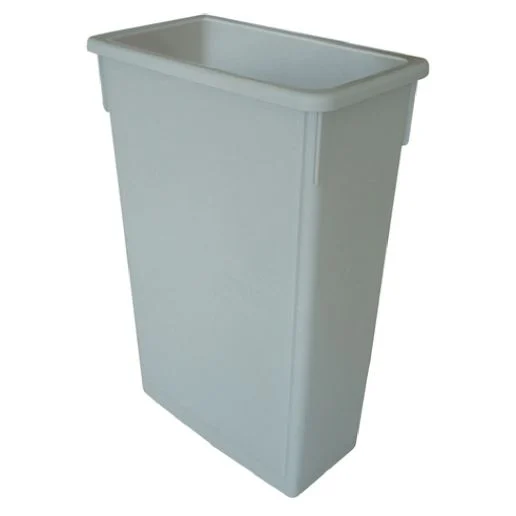 23 Gallon Trash Can, , 20" x 11-1/4" x 29-3/4", Gray Color (Comparable to Slim Jim Trash Can), High-Density Polyethylene