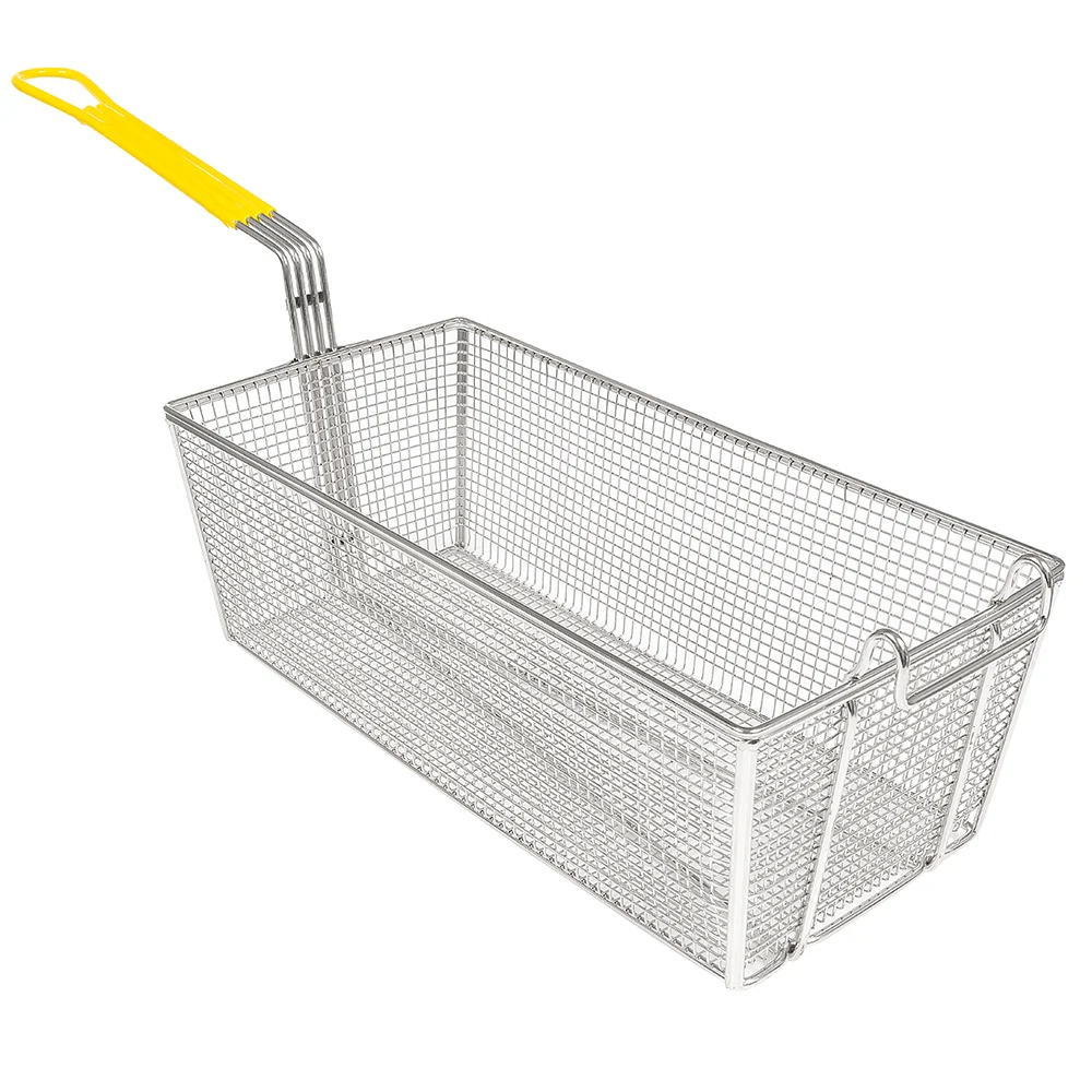 Fry Basket, 17" x 8-1/4" x 6", 12" Yellow Handledl