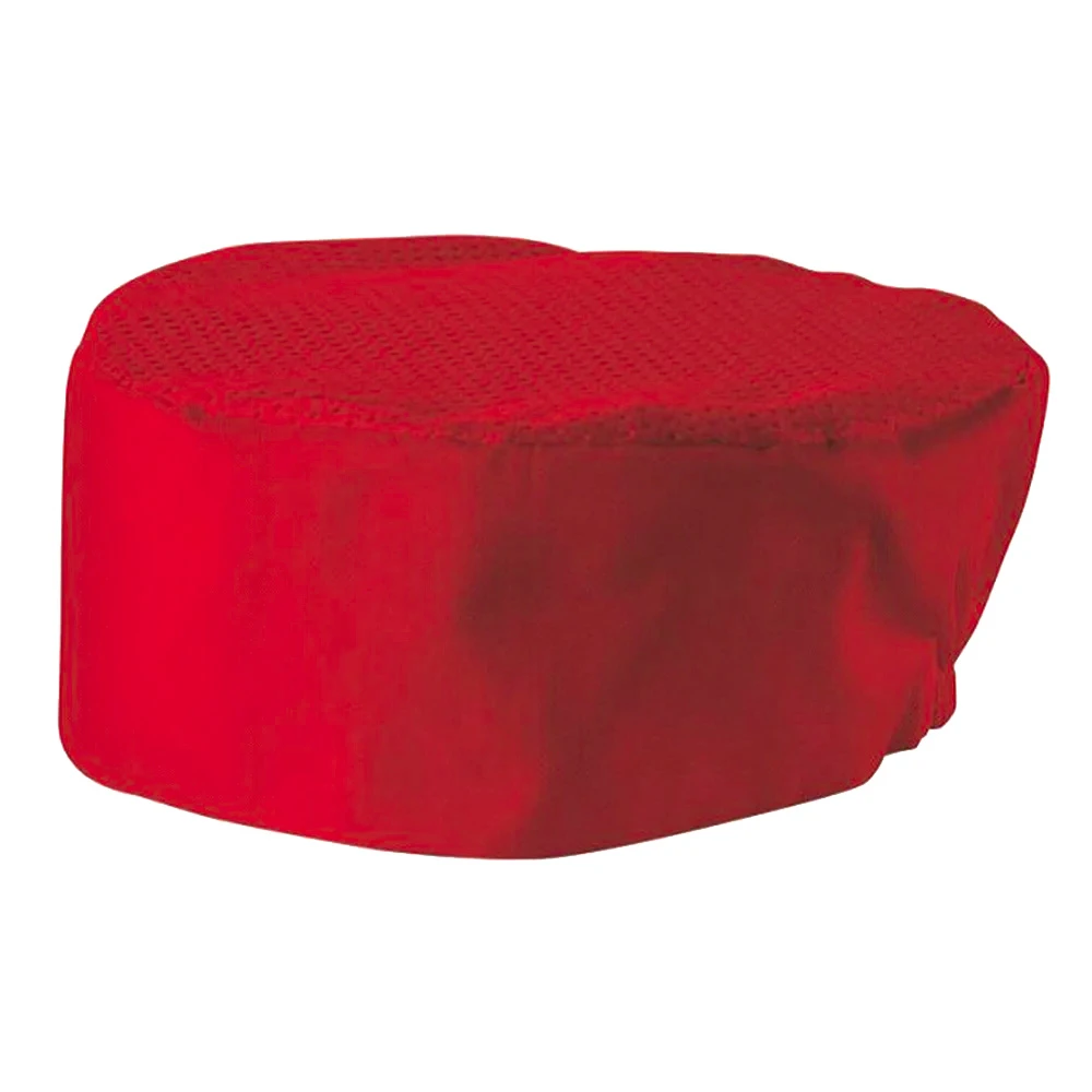 Ventilated Pillbox Hat, 3.5"H, Red, Regular Size