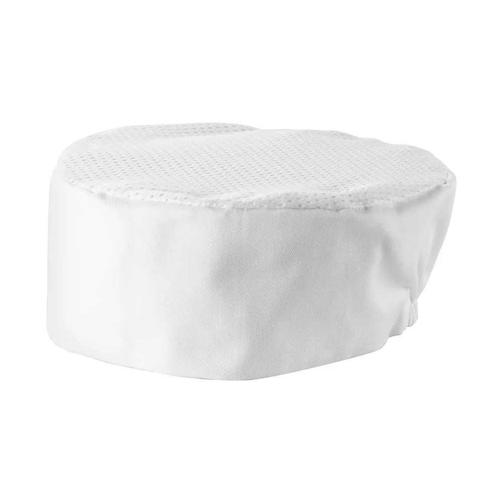 Ventilated Pillbox Hat, 3.5"H, White, X-Large Size