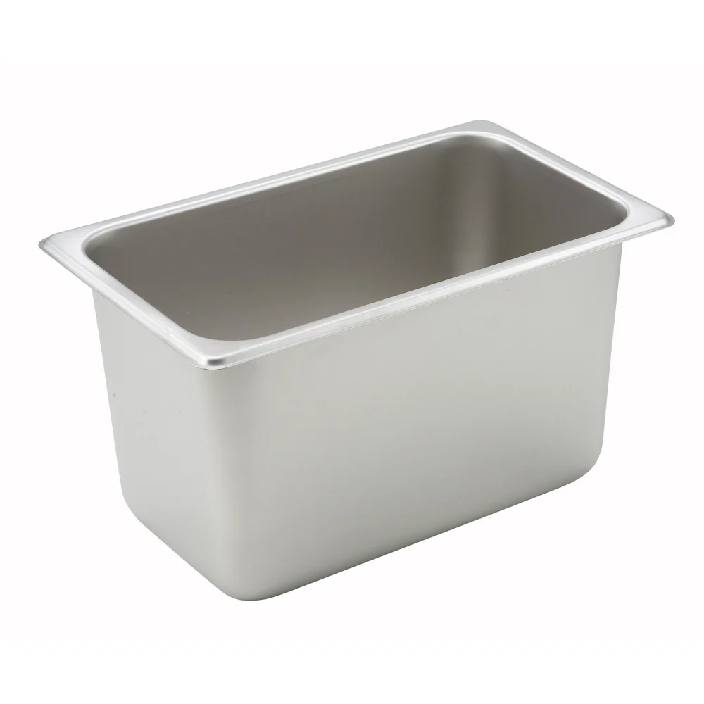 1/4 Size Steam Table Pan, 6" Deep, Anti-Jam, Stainless Steel, NSF, 25 Gauge