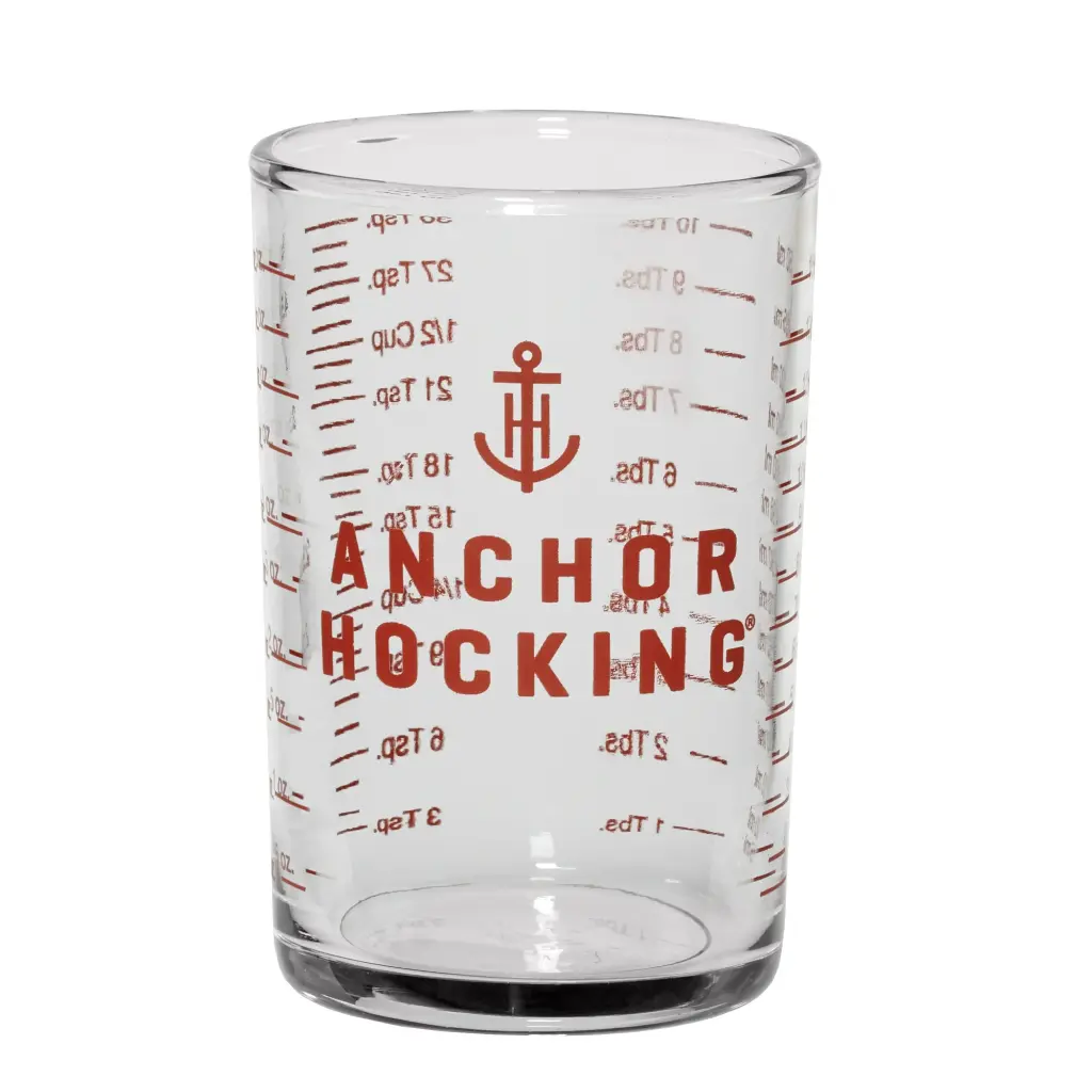 5 oz. Measuring Glass with Red Print and Graduations, Anchor Hocking