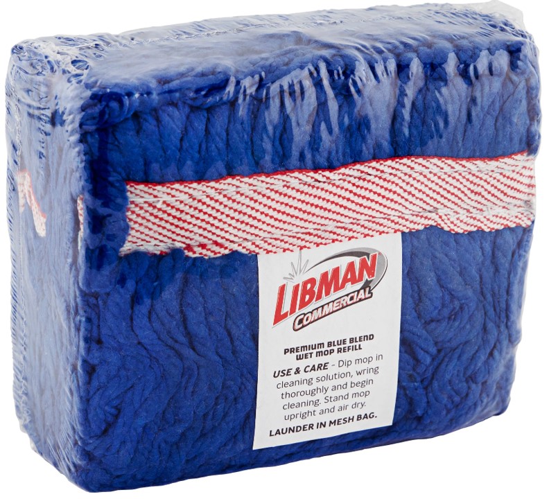 Libman X-Large Blended Looped-End Wet Mop Head (Blue) Brick Pack, #32