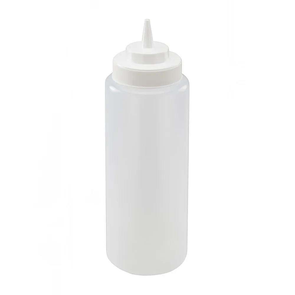 Winco 32-oz Wide Mouth Squeeze Bottle, 6 pcs/pk, Clear