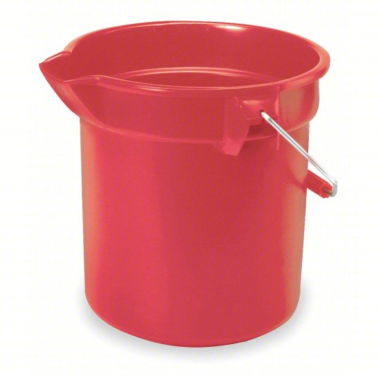 Utility Pail w/ Pour Spout - 14 QT, Plastic, Red