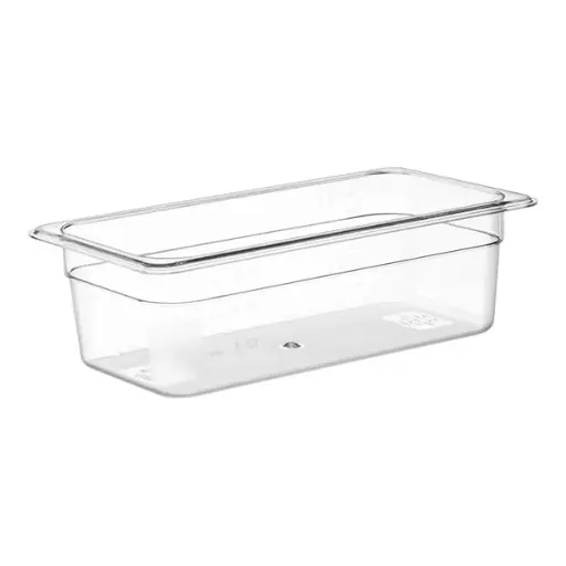[PLPA8134] Food Pan, 1/3 size, 4" deep, Polycarbonate, Clear, NSF