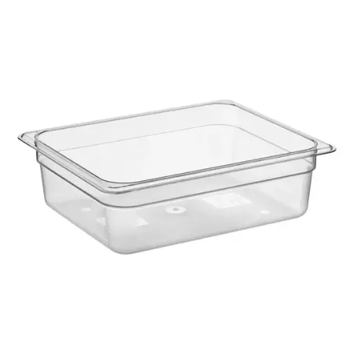 [PLPA8124] Food Pan, 1/2 size, 4" deep, Polycarbonate, Clear, NSF
