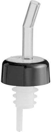 [PLPR700CL] Liquor Pourer, free flow, with black collar, Clear Spout