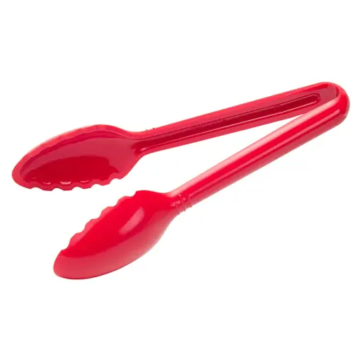 [CVST-9R] Winco Curv™ 9" Polycarbonate Serving Tongs, Red