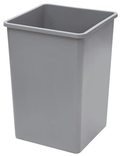 [PTCS-35G] 35 Gallon Square Tall Trash Can, 19-1/2" Square x 27-5/8"H, Gray