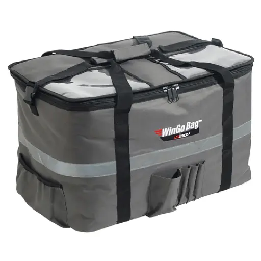 [BGCB-2314] Large Gray Insulated Polyester Premium Catering Bag, 23" x 15" x 14"