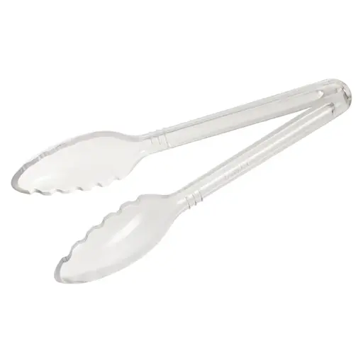 [CVST-9C] 9"L Plastic Serving Tongs, Clear