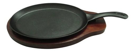 [FS-2] Fajita Server (5-3/16"L Built-in Handle) & Wood Underliner, 2-Pc Set