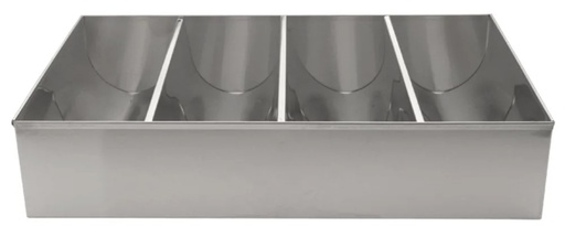 [SCB-4] 4 Compartment Cutlery Bin, Stainless