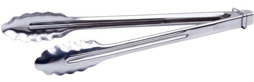 [UTLK-9] 9" Utility Tong with Locking Ring, Stainless Steel Spring Tong, Grill BBQ Tongs