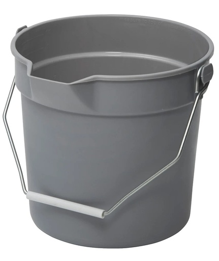 [UPP-10G] Utility Pail w/ Pour Spout - 10 QT, Plastic, Gray