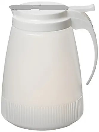 [PSUD-48] Syrup Dispenser, 48 oz., with plastic lid & S/S slide cover, BPA free