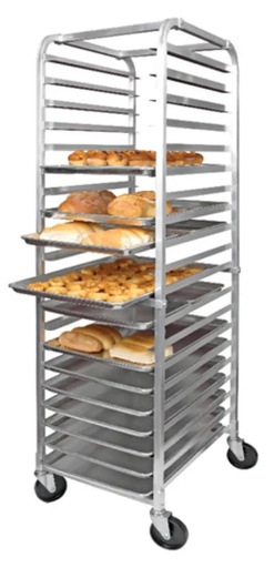 [ALRK-20BK] 20 Tier Aluminum Rack with Brakes